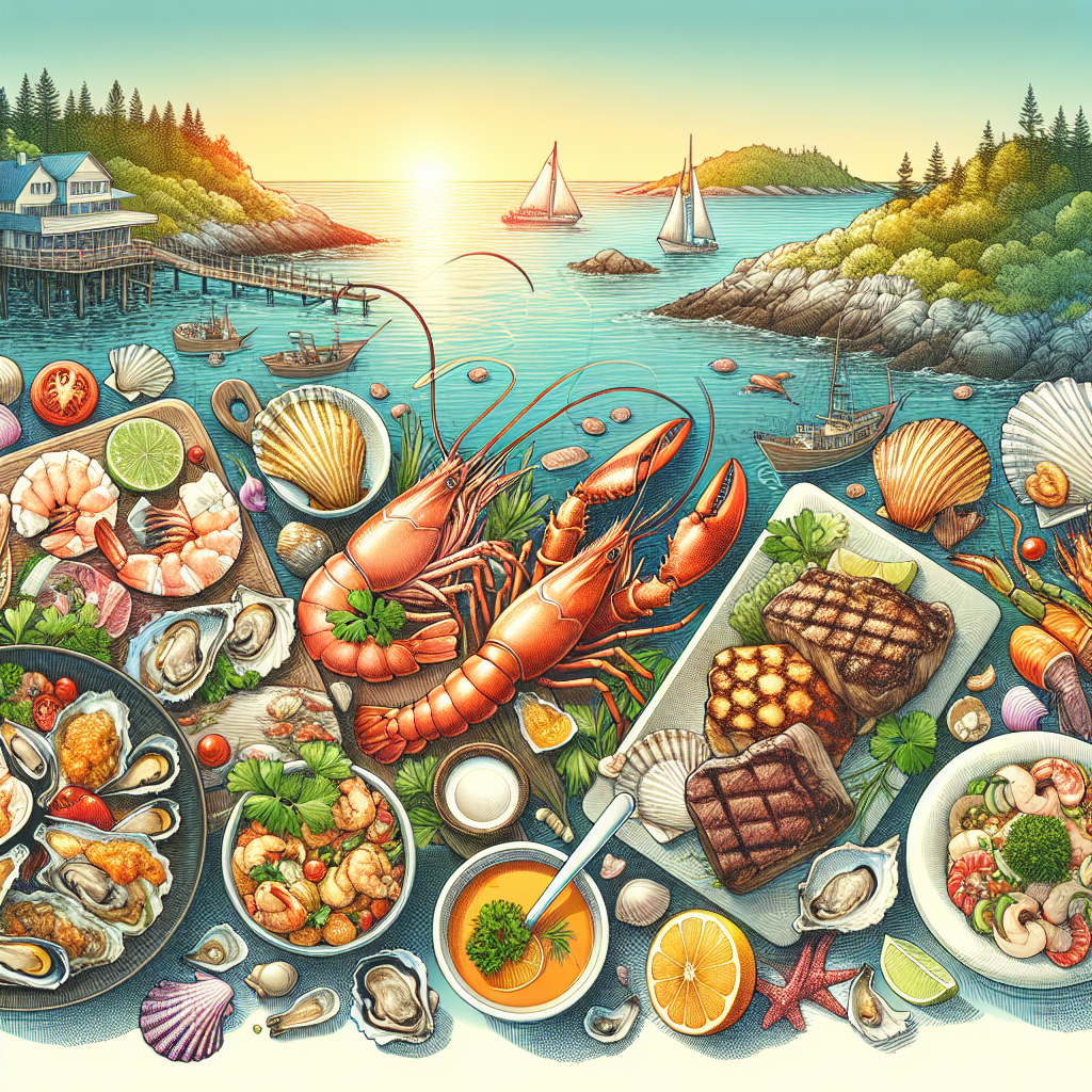 A visual feast showcasing the wide array of The Crab Trap's menu offerings, from their celebrated seafood to rich beef filets and their iconic crab soup.