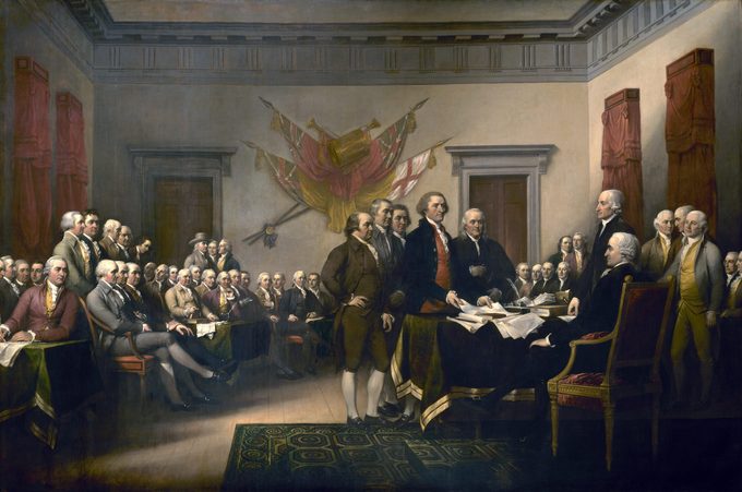 The Declaration of Independence, July 4th, 1776.